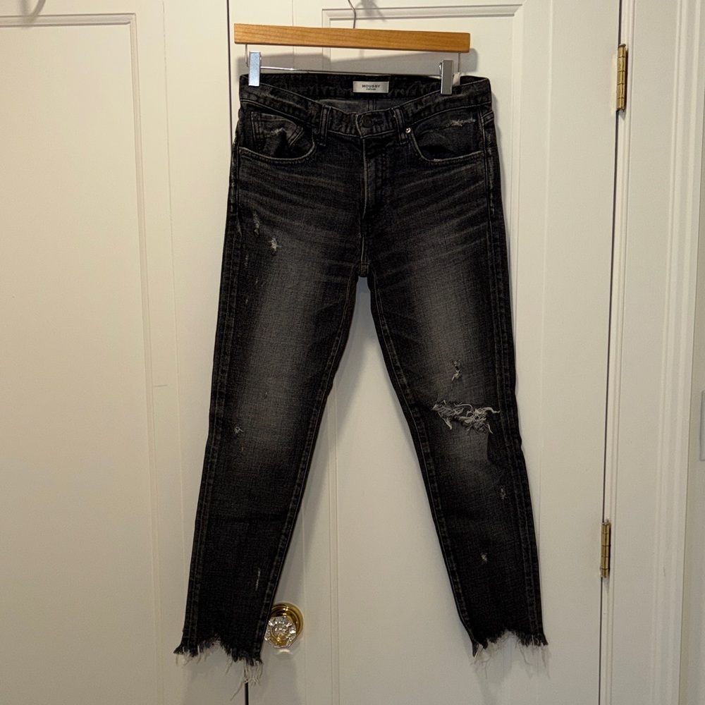 Moussy Distressed Skinny Ankle Jeans